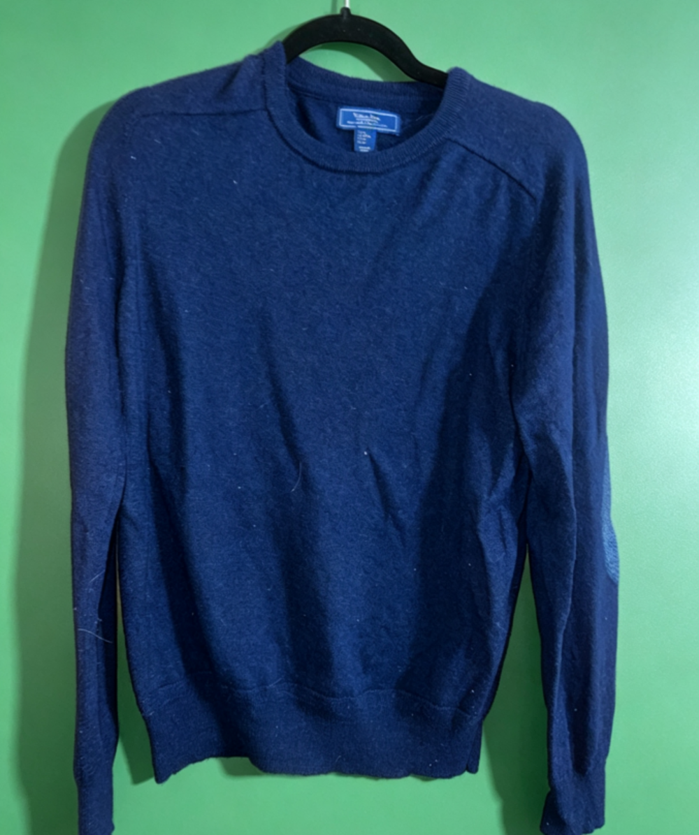 Wilson Bros Men's Navy Crewneck Sweater - Classic Knit Size M